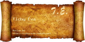 Tichy Éva névjegykártya